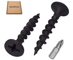 Skir'co (100 vnt.) juodo fosfato apdaila 3.5 x 25mm gipso kartono varžtai medienai, philips gipso plokščių varžtai