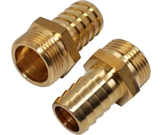 Skir'co (2 vnt.) žalvarinė jungtis su sriegiu ir spygliu 3/4 colio x 20 mm, žarnos adapteris su spygliu, žarnos jungtis, bsp sriegis