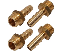 Skir'co (4 vnt.) žalvarinė jungtis su sriegiu ir spygliu 1/4 colio x 8 mm, žarnos adapteris, žarnos jungtis, Bsp sriegis