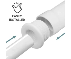 Skir'co 5 vnt. baltos 40 x 25 mm guminės movos drenažo vamzdžiui, guminė jungtis, vamzdžio adapteris, guminis reduktorius