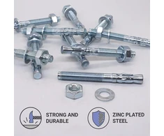 Skir'co Pleištinė inkaras M10 x 90 mm, metaliniai kaiščiai, varžto inkaras, mūro tvirtinimo elementas, betono plėtimosi inkaras (6 vnt.)