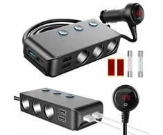 Skirstytuvas cigarečių degiklio įkroviklis Usb 12v-24v