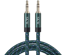 Skw aux kabelis 3.5 mm audio kabelis (hi-fi garsas), 3.5 mm jack kištukas į 3.5 mm jack kištuką, audio jack kabelis, ausinių kabelis (2 m, žalias)