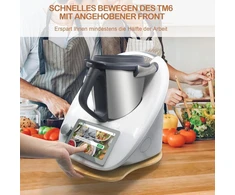 Slankiojanti lentelė Thermomix Tm6 Tm5, bambukinė greito perkėlimo slankiojanti lentelė Thermomix Vorwerk maisto kombainui Tm6 priedai, riedėjimo lentelė Thermomix Tm6 Tm5 pagrindo lentelė riedėjimo lentelė