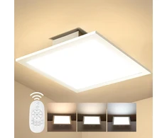 Slevoo pritemdomas led lubinis šviestuvas Flat, 20 W modernus lubinis šviestuvas su nuotoliniu valdymu, spalvos temperatūra 2700 K - 6500 K reguliuojama panelė virtuvei, svetainei, miegamajam, prieškambariui, 30 x 30 cm
