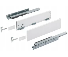 Slim Box stalinė stalčius 500mm, 126mm aukštis, baltas, push-to-open