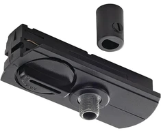 Pakabinamas šviestuvas Slv 143120 vienfazis pakabinamo šviestuvo adapteris, juodas, su įtempimo mažinimo elementu ir sriegiais, metalas, juodas