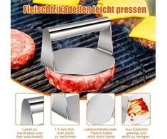 Smash burger rinkinys, nerūdijančio plieno grilio mentelė ir 14 cm smash burger preso įrankis, didelė grilio mentelė, mentelė su kepimo šepetėliais lauko ir vidaus teppanyaki Bbq kepsnių picų kepimui
