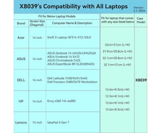 Smatree kietas eva apsauginis dėklas, suderinamas su 14 colių asus chromebook plus cx14 (cx1405)/chromebook c425, asus zenbook 14 ux425/um425qa, asus vivobook 14 x412/expertbook b9 oled b9403 (x8039)