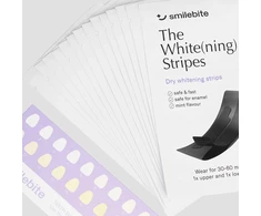 Smilebite The Baltas(ning) Stripes dantų balinimo juostelės - 28 juostelių rinkinys, efektyvus ir saugus profesionalus dantų balinimo efektas, lengvai naudojamas dantų balinimas