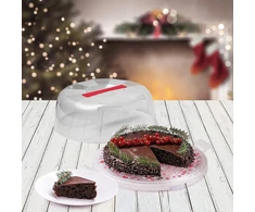 Snips Delice Winter torto transportavimo dėžė su 4 saugos užsegimais | Torto gaubto skersmuo 28 cm x aukštis 9 cm | Pagaminta Italijoje | Be Bpa ir ftalatų, raudona