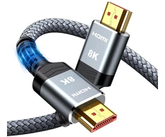 Snowkids hdmi 2.1 kabelis 8k 5 m, 48 gbps didelės spartos hdmi kabelis nailono pynė 8k@60 hz 4k@120 hz 7680p, skirtas ps5 konsolei, dts: x, hdcp 2.2 ir 2.3, hdr 10, earc, dynamic hdr, suderinamas su ps5/4/3 hdtv