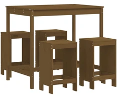 Lauko baldų komplektas Sodo baro baldų komplektas, 5 dalių, medaus rudas, pušis