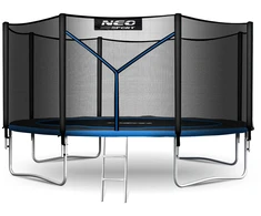 Sodo batutas 12 pėdų/374 cm su išoriniu tinkleliu ir neo sporto kopėčiomis