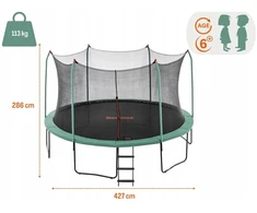 Sodo batutas vaikams su vidiniu tinkleliu 427cm Bestway + KOPĖČIOS