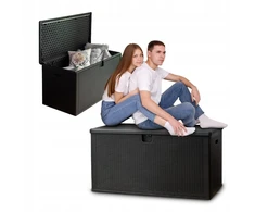 Lauko baldų komplektas Sodo dėžė 570 l premium large balcony trunk seat rissa juodas