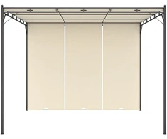 Sodo pavėsinė su šonine užuolaida, kreminės spalvos, 3x3x2,25m