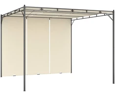 Sodo pavėsinė su šonine užuolaida, kreminės spalvos, 3x3x2,25m