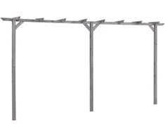 Sodo pergolė, pilkos spalvos, 400x40x205cm, impregnuota pušis