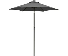 Sodo skėtis nuo saulės su LED, antracito, 200x211cm, aliuminis