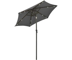 Sodo skėtis nuo saulės su LED, antracito, 200x211cm, aliuminis