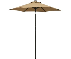 Sodo skėtis nuo saulės su LED, taupe, 200x211cm, aliuminis
