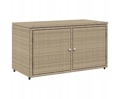 Lauko baldų komplektas Sodo spintelė, smėlio spalvos, 110x55x60,5 cm, polyratanas