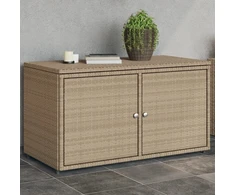 Lauko baldų komplektas Sodo spintelė, smėlio spalvos, 110x55x60,5 cm, polyratanas