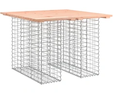 Sodo stalas, gabiono dizainas, 100x102x72 cm, Douglas medienos masyvas