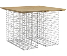 Sodo stalas, gabionų dizainas, 100x102x72 cm, impregnuota pušies mediena