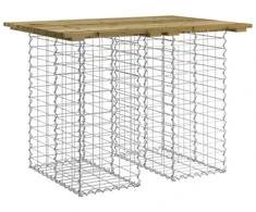 Sodo stalas, gabionų dizainas, 100x70x72 cm, impregnuota pušies mediena