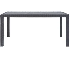 Sodo stalas, rudos sp., 150x90x72 cm, plastikas, rat. imit.