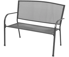 Sodo suoliukas, 108 cm, plienas ir tinklelis, antracito spalvos