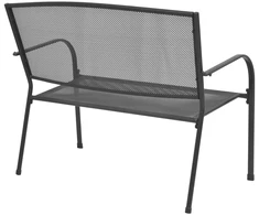Sodo suoliukas, 108 cm, plienas ir tinklelis, antracito spalvos