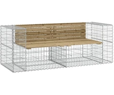 Sodo suoliukas, 184x71x65,5cm, pušis, gabiono dizaino