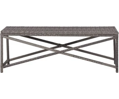 Sodo suoliukas, pilkos spalvos, 120cm, poliratanas