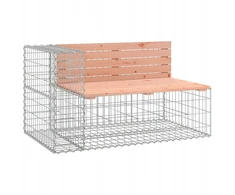 Sodo suoliukas su gabionu 122x71x65,5cm, iš tvirtos daglesijos medienos