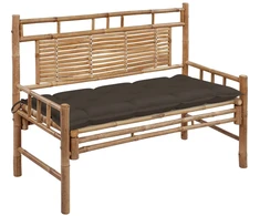 Sodo suoliukas su pagalvėle, 120cm, bambukas