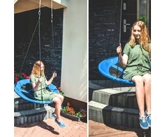 Sodo sūpynės gandralizdis 100cm mėlynos