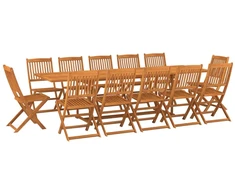Lauko baldų komplektas Sodo valgomojo komplektas, 13 dalių, 280x90x75 cm, akacija