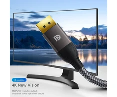 Soeybae Displayport kabelis 2 m, 4k @ 60hz ir 2k @ 144hz, nailono pynė, Dp kabelis, tinkamas žaidimų monitoriui, televizoriui, kompiuteriui, vaizdo plokštei