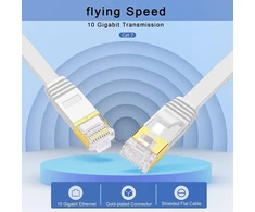 Soeybae lan kabelis 5 m cat 7 tinklo kabelis, cat 7 ethernet kabelis 10 gbps 600 mhz interneto patch kabelis, skirtas komutatoriui, maršrutizatoriui, modemui, patch panelei, kompiuteriui, plonas ir plokščias, baltas