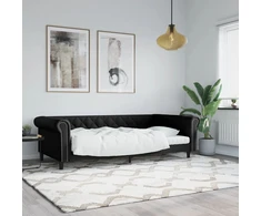 Lova Sofa, juodos spalvos, 100x200cm, dirbtinė oda