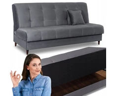 Fotelis Sofa-lova Lima su miego funkcija, dvivietė, išskleidžiama, pilka