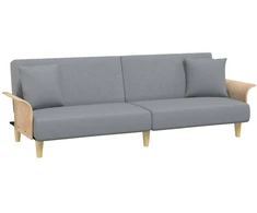 Fotelis Sofa-lova su porankiais, šviesiai pilkos spalvos, audinys