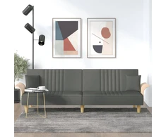 Fotelis Sofa-lova su porankiais, tamsiai pilkos spalvos, audinys