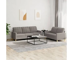 Fotelis Sofos komplektas su pagalvėlėmis, 2 dalių, taupe, audinys
