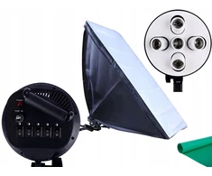 Softbox studijinis apšvietimas 60x90 cm su 5 E27 lizdais