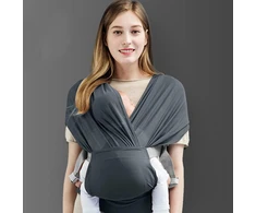 Sonarin kvėpuojantis ergonomiškas tampri kūdikio nešyklė-slingas lengvas nešiojamas kūdikio nešiojimo sistemos slingas naujagimiams ir vaikams iki 15 kg (pilka)