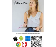 Sonarpen slėgiui jautrus išmanusis rašiklis su delno atmetimu ir sparčiojo klavišo mygtuku. Nereikalauja baterijų. Suderinamas su Ipad/iphone/android/switch/chromebook (neoninė žalia)
